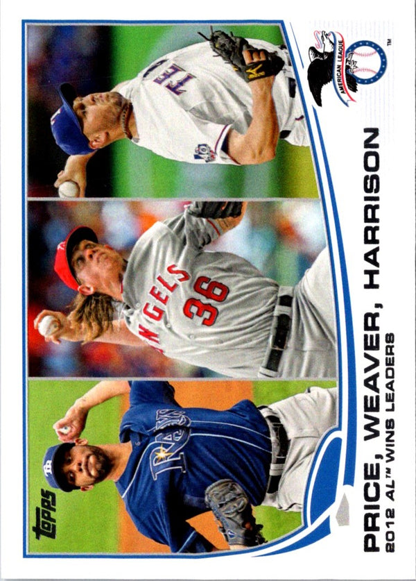 2013 Topps David Price/Jered Weaver/Matt Harrison #95