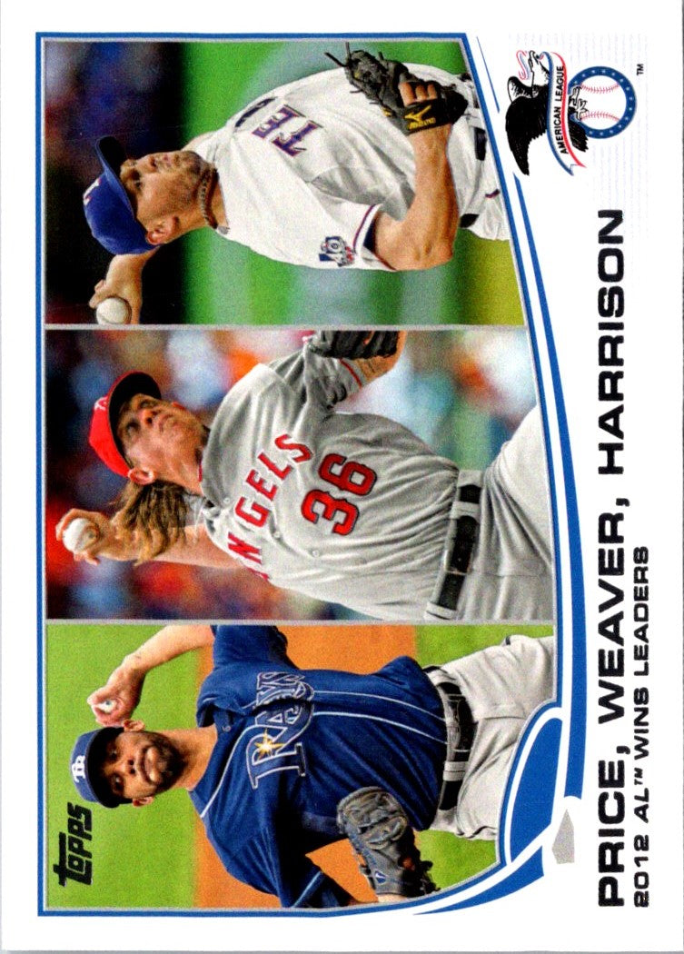 2013 Topps David Price/Jered Weaver/Matt Harrison