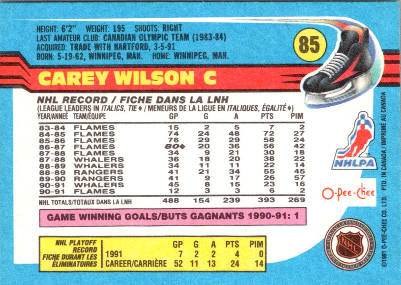 1991 O-Pee-Chee Carey Wilson
