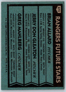 1980 Topps Rangers Future Stars - Brian Allard/Jerry Don Gleaton/Greg Mahlberg