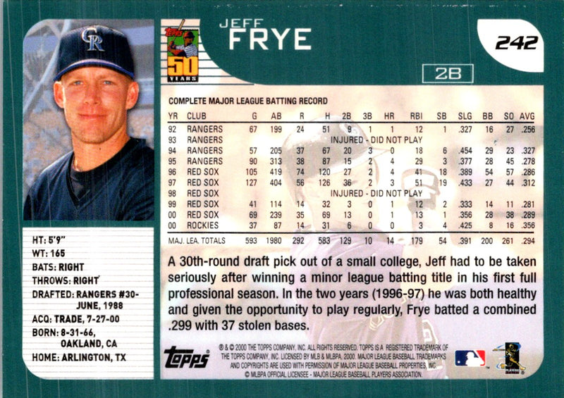 2001 Topps Jeff Frye