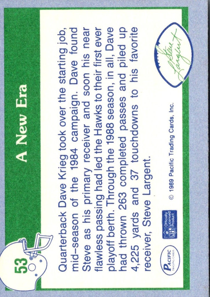 1989 Pacific Steve Largent Krieg Connection