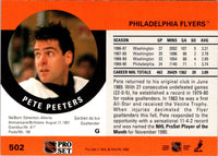 1990 Pro Set Pete Peeters #502