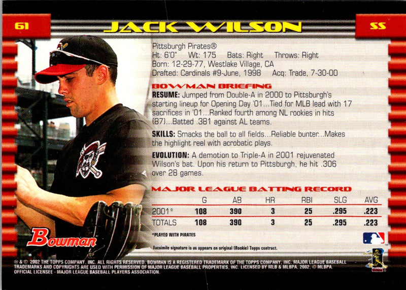 2002 Bowman Jack Wilson