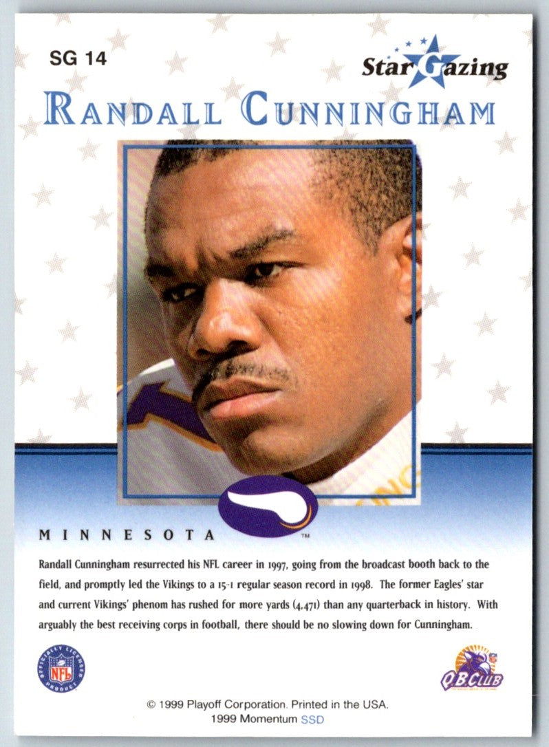 1999 Playoff Momentum SSD Star Gazing Randall Cunningham