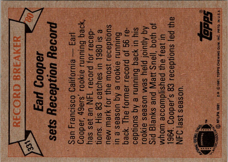 1981 Topps Earl Cooper