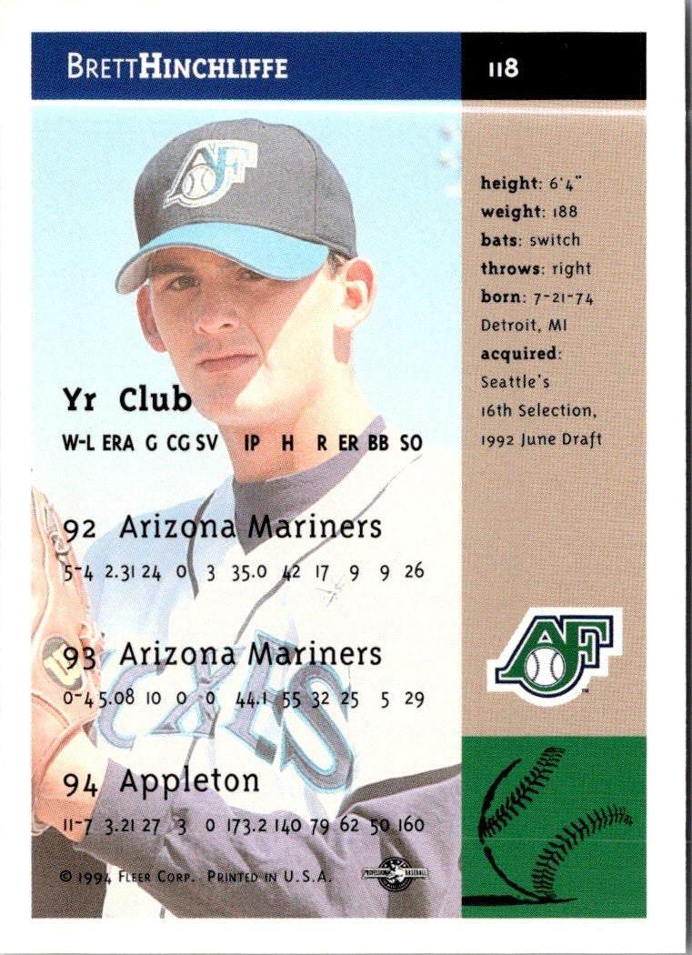 1994 Fleer Excel Brett Hinchliffe