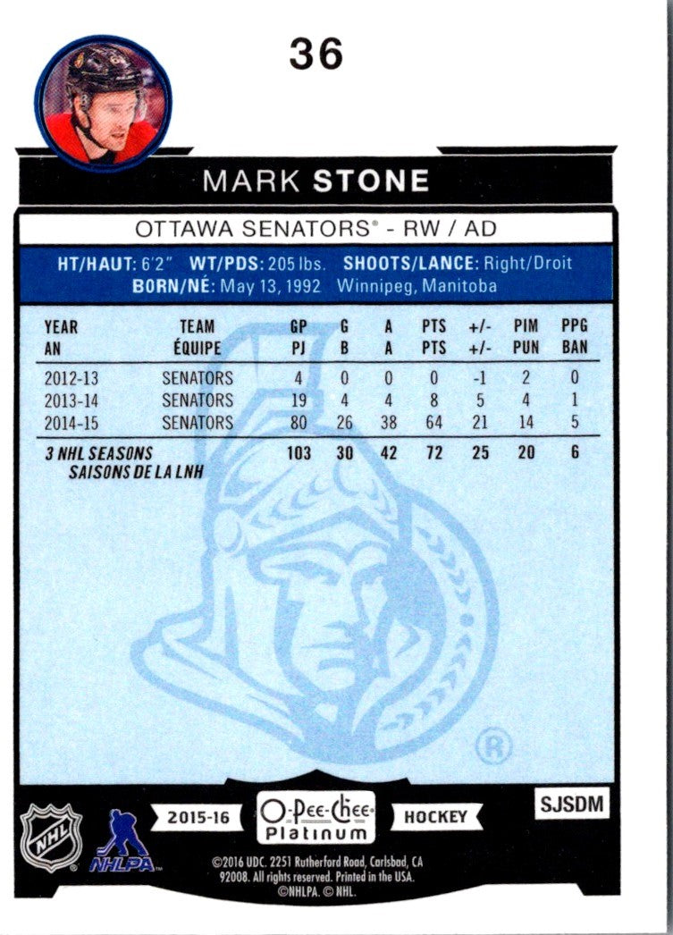 2015 O-Pee-Chee Platinum Mark Stone