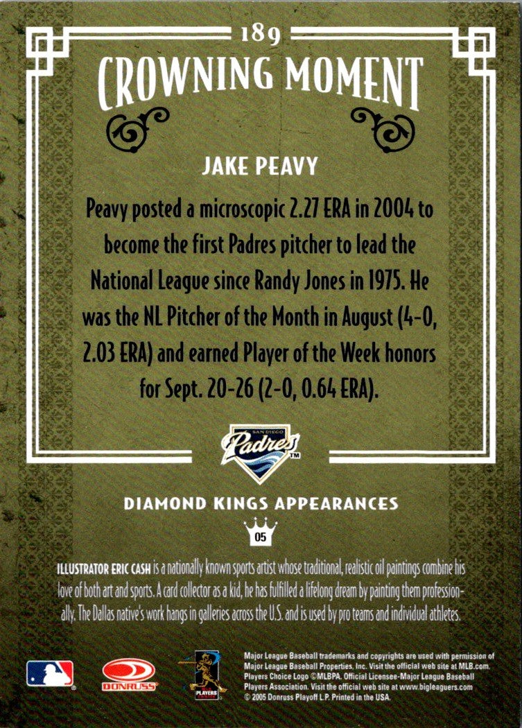 2005 Donruss Diamond Kings Jake Peavy