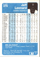 1984 Fleer Jeff Leonard #379