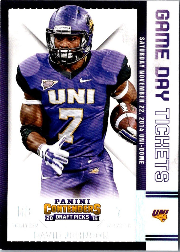 2015 Panini Contenders Draft Picks Game Day Tickets David Johnson #63