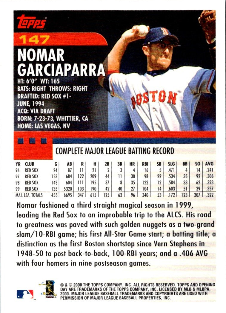 2000 Topps Opening Day Nomar Garciaparra