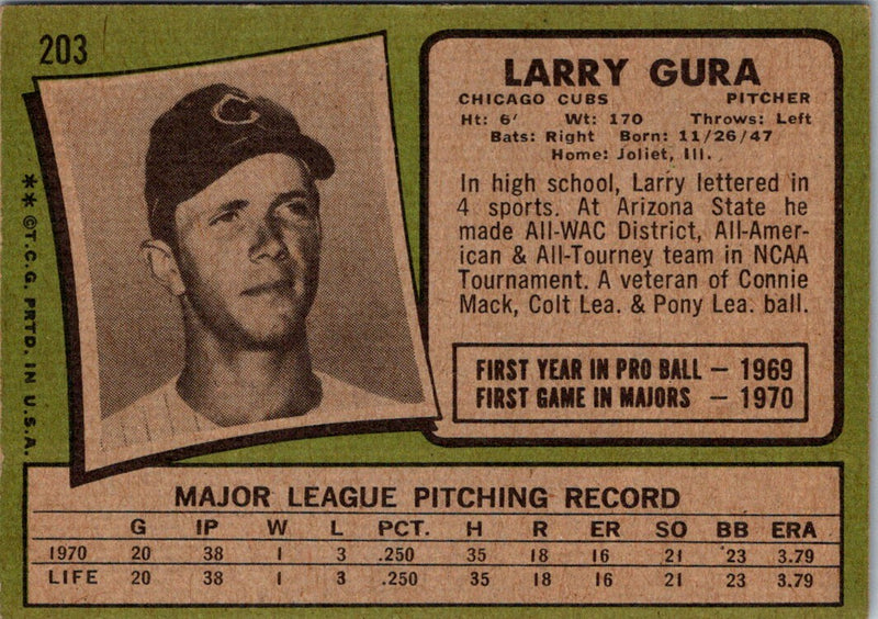 1971 Topps Larry Gura