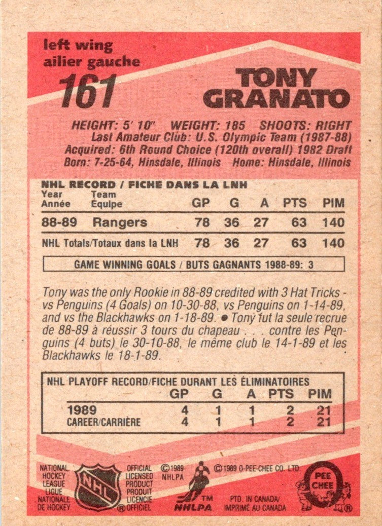 1989 O-Pee-Chee Tony Granato