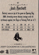 2009 Upper Deck Goodwin Champions Josh Beckett