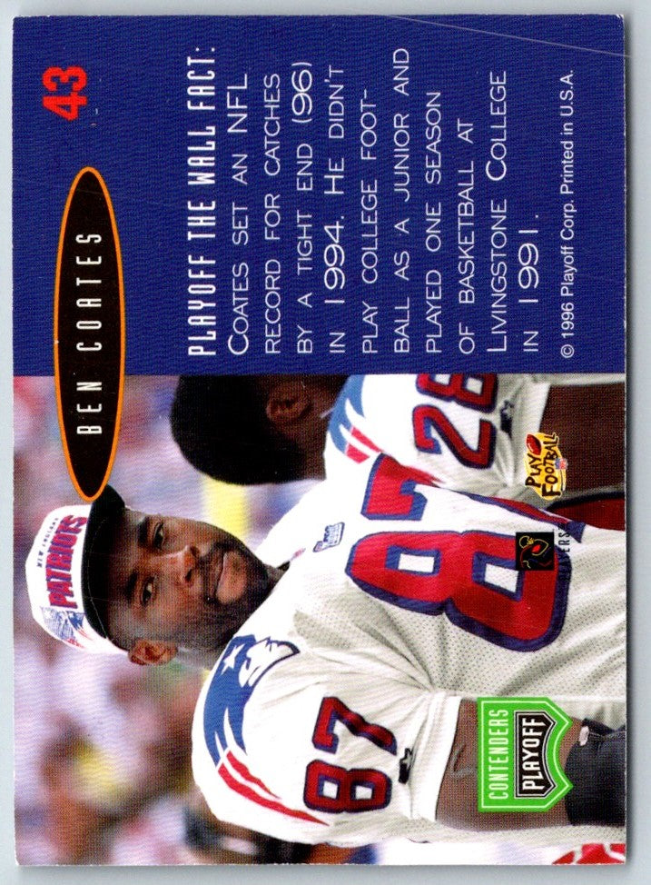 1996 Playoff Contenders Open Field Ben Coates