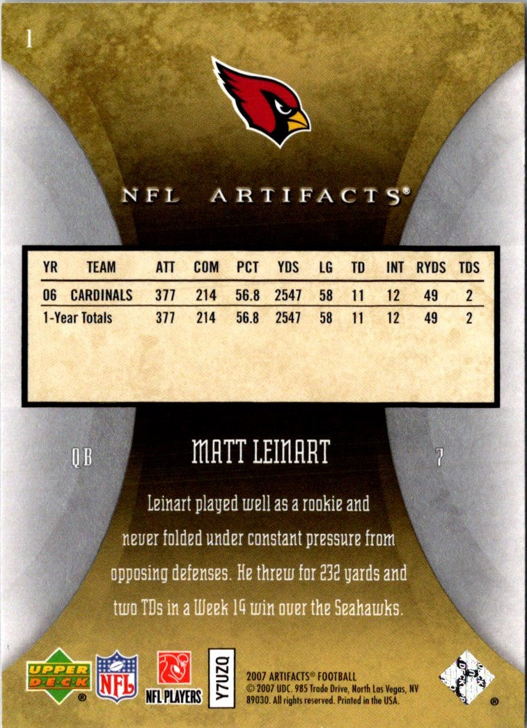 2007 Upper Deck Artifacts Matt Leinart