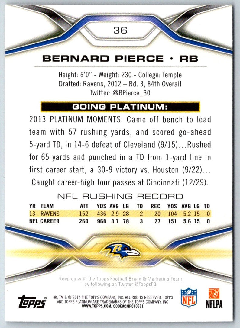 2014 Topps Platinum Bernard Pierce