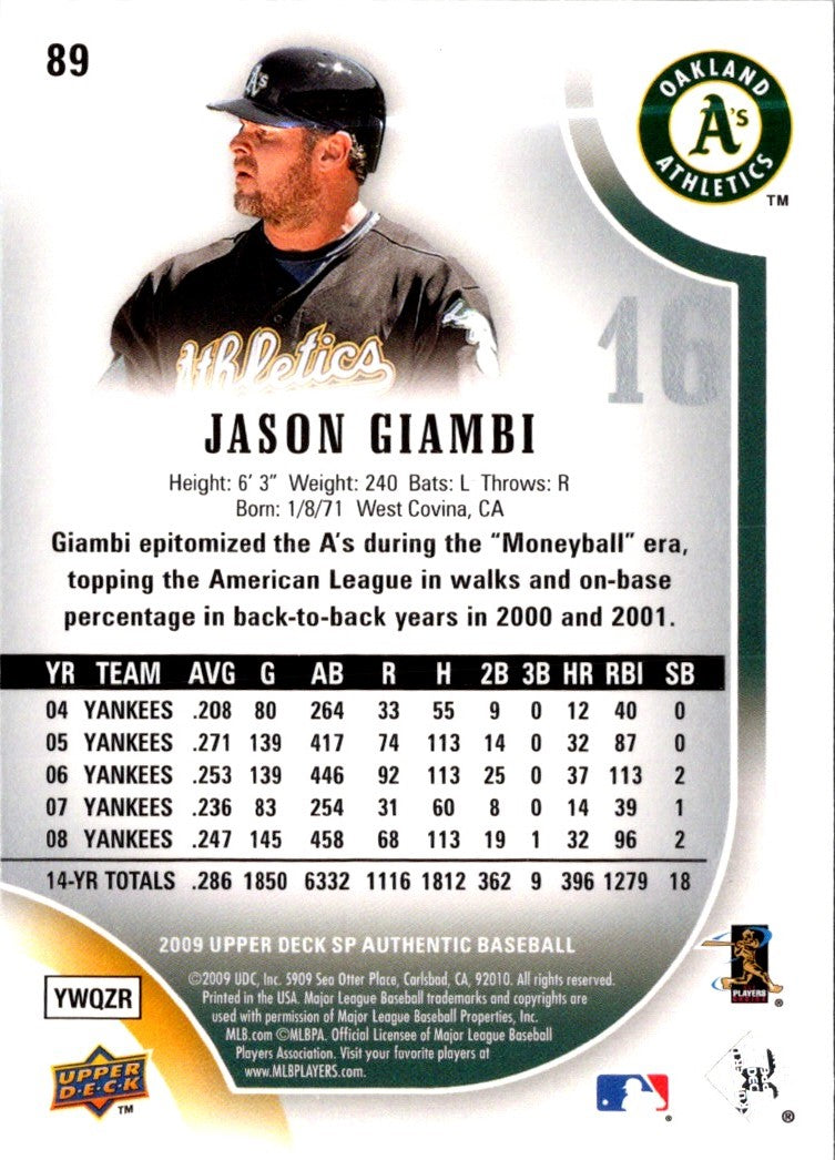 2009 SP Authentic Jason Giambi