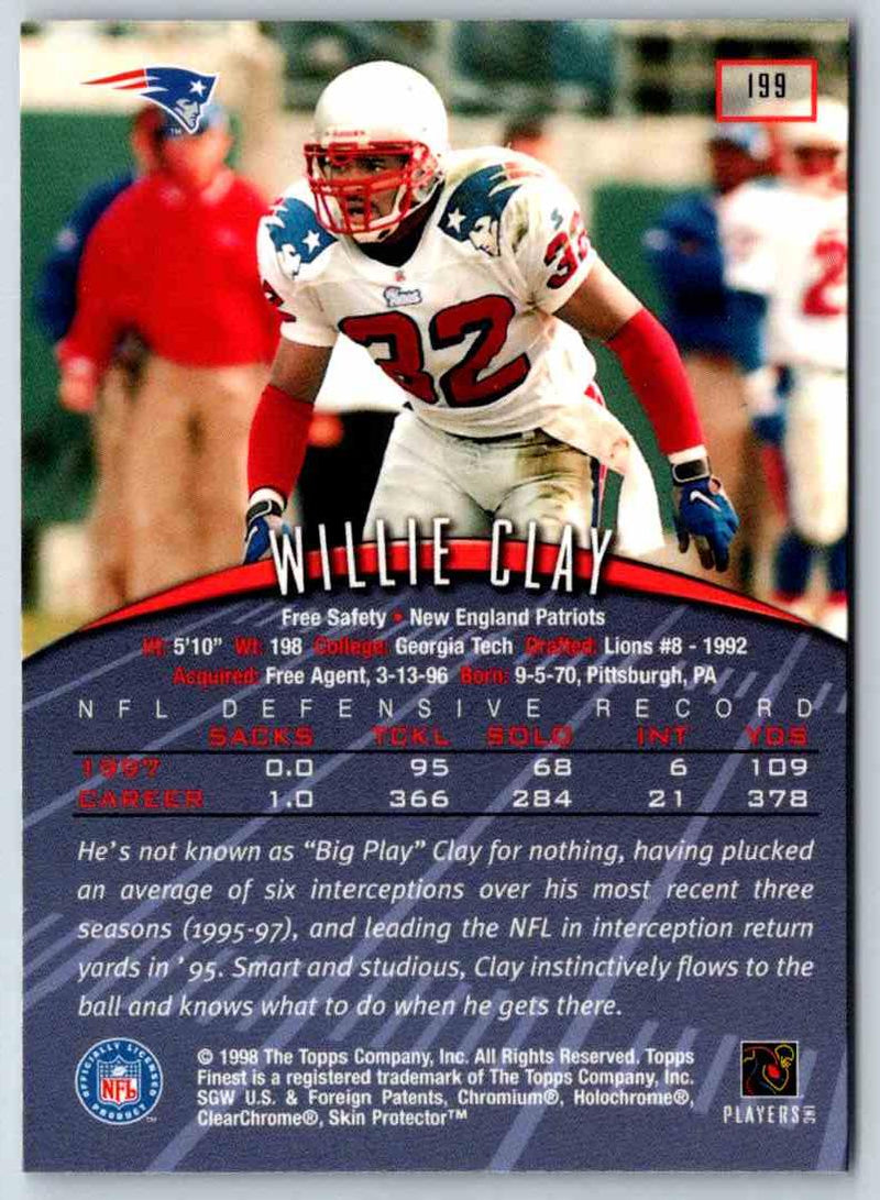1998 Topps Finest Football Willie Clay