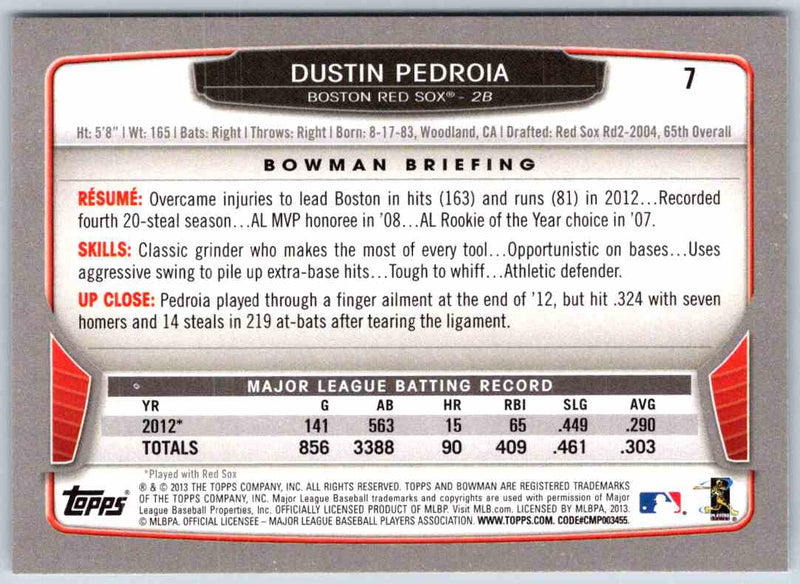 2014 Bowman Dustin Pedroia