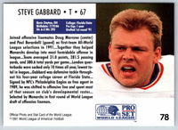 1991 Proset World League Steve Gabbard #78