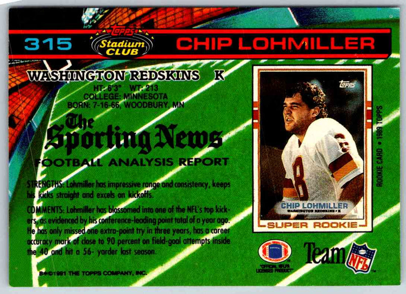 1994 Topps Stadium Club Football Chip Lohmiller