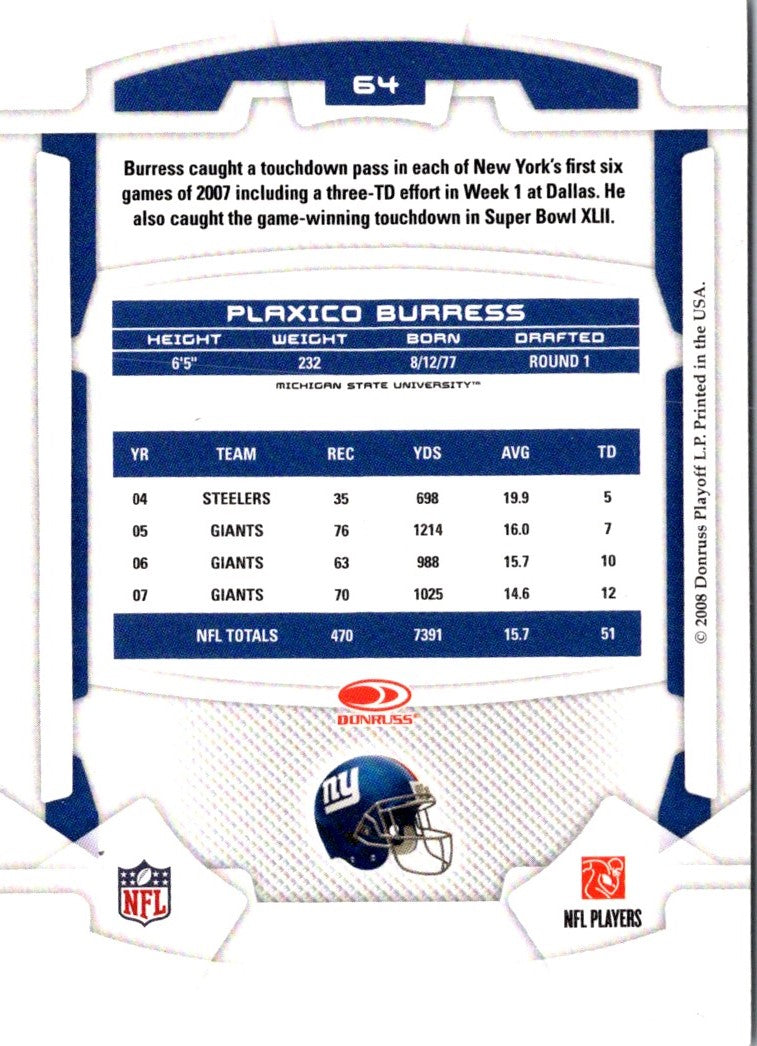 2008 Leaf Rookies & Stars Plaxico Burress