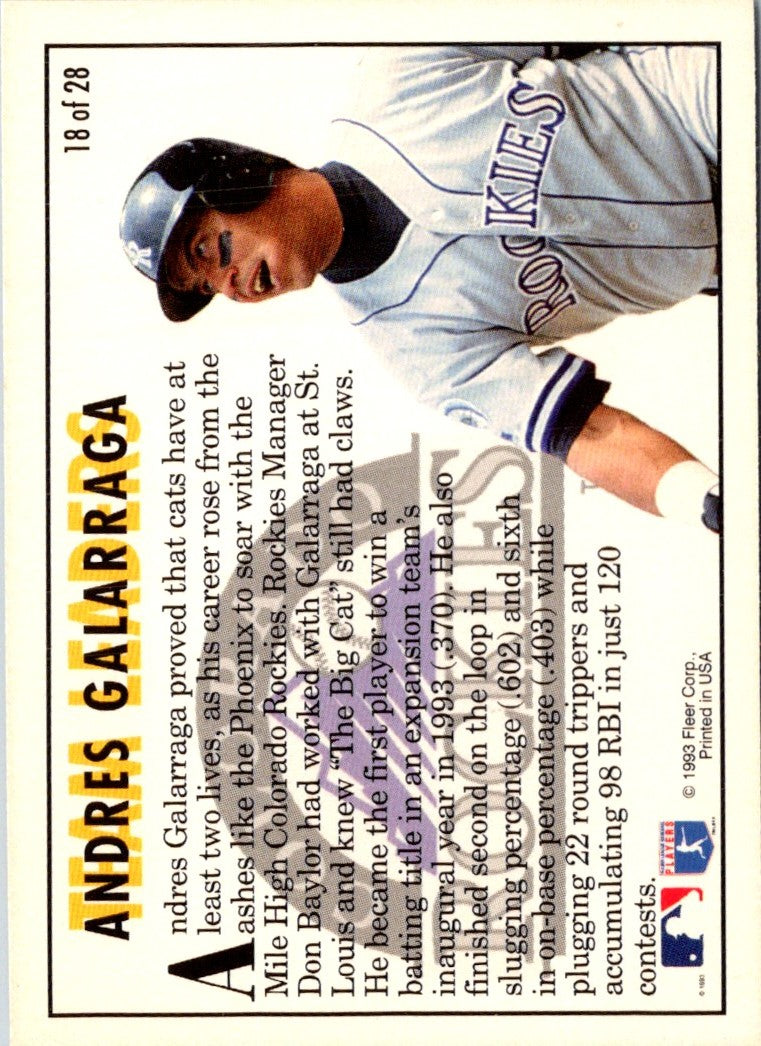 1994 Fleer Team Leaders Andres Galarraga