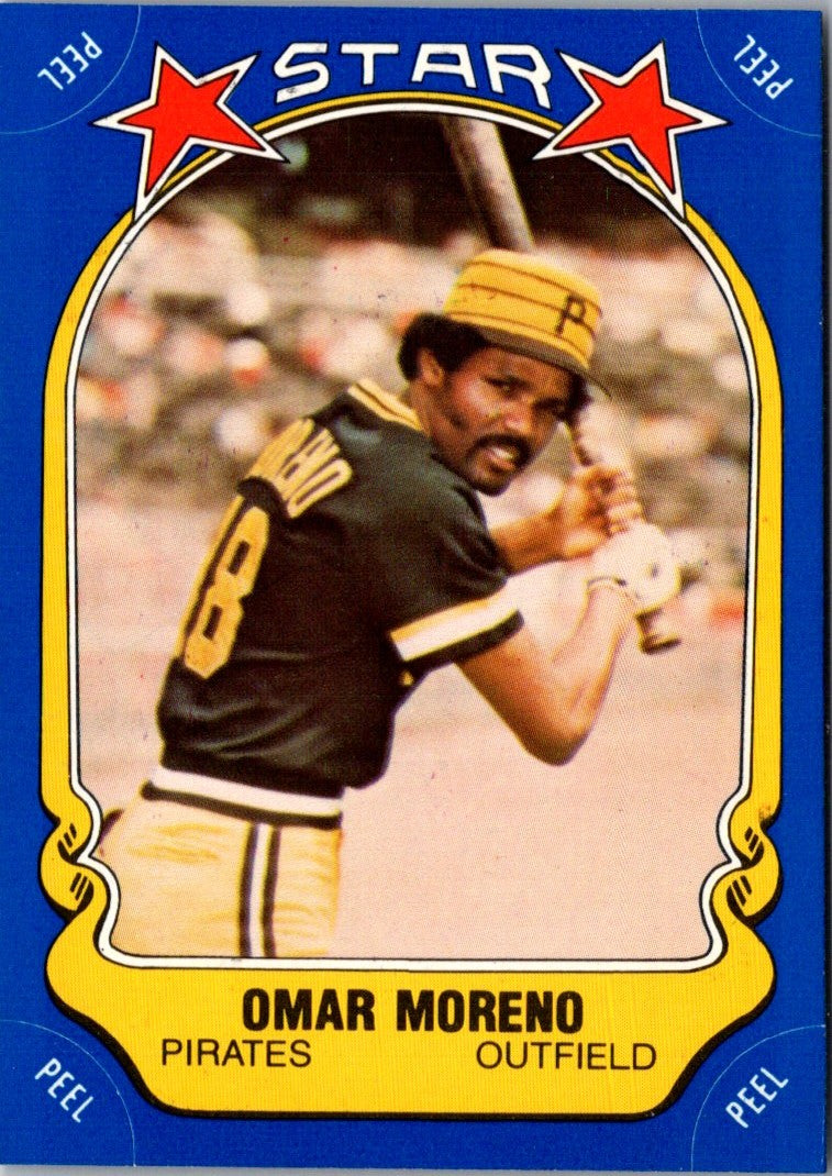 1981 Fleer Star Stickers Omar Moreno