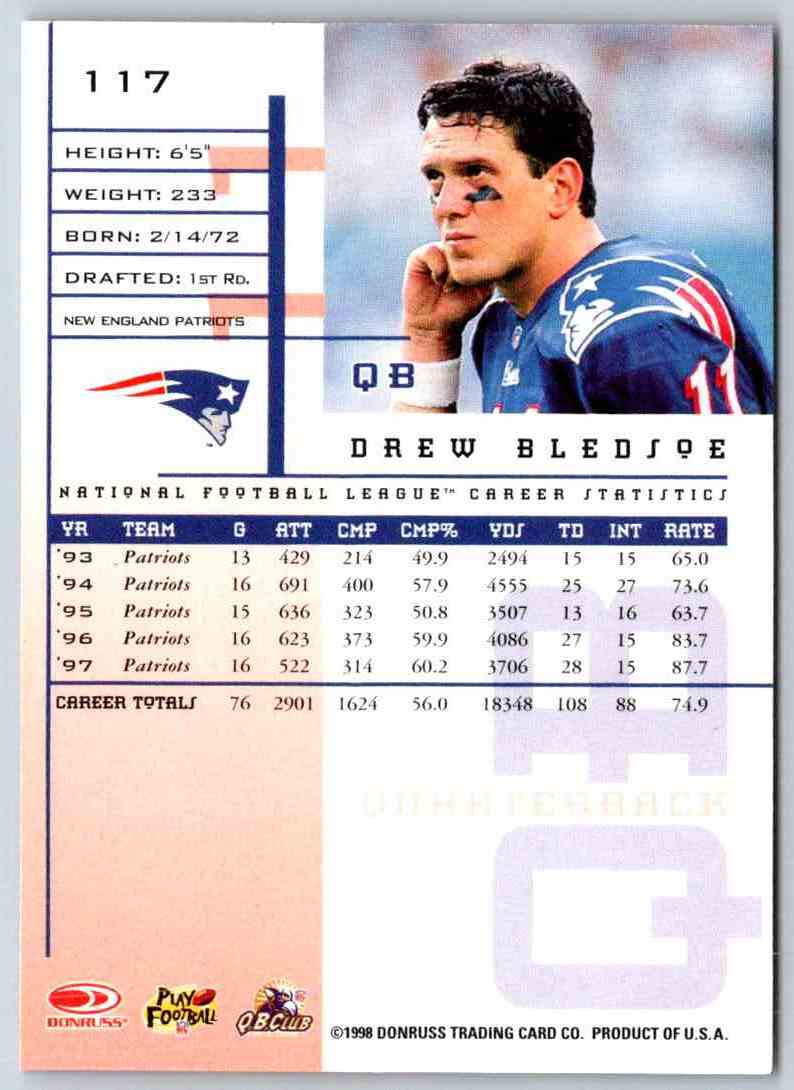 1998 Leaf Rookies And Stars Drew Bledsoe