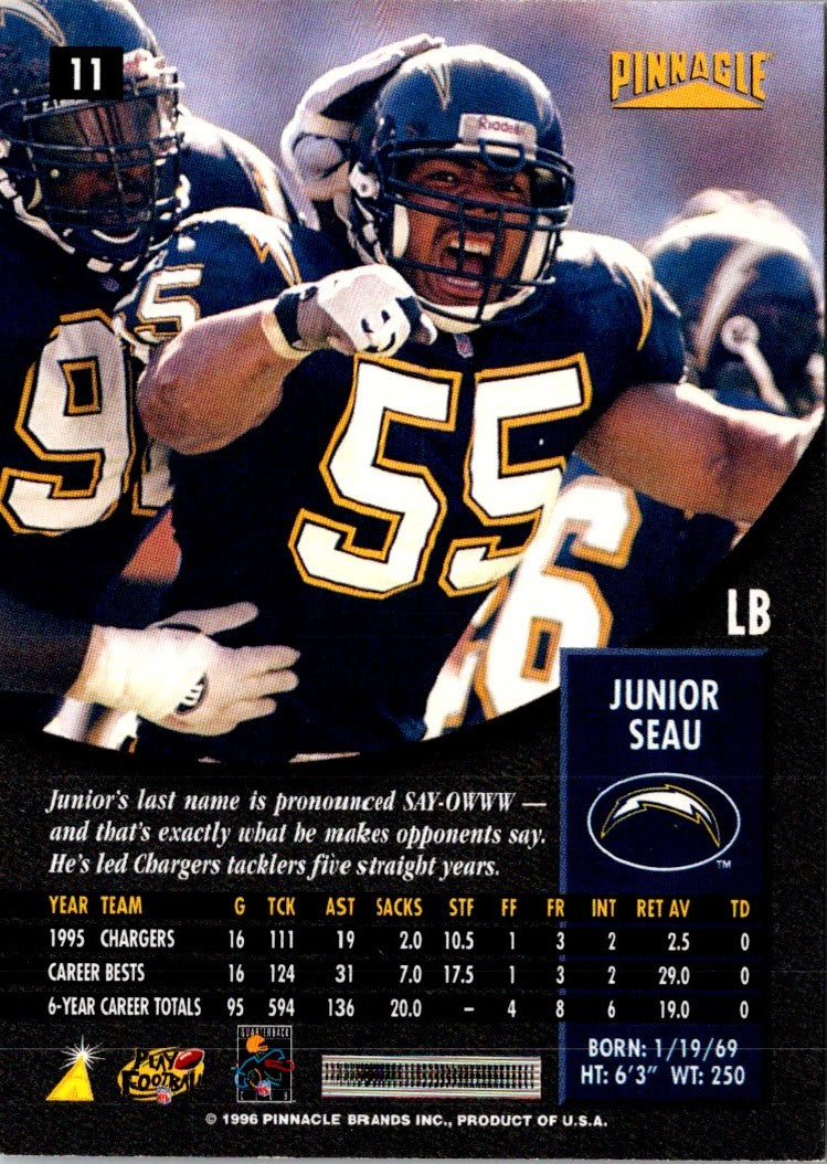 1996 Pinnacle Junior Seau
