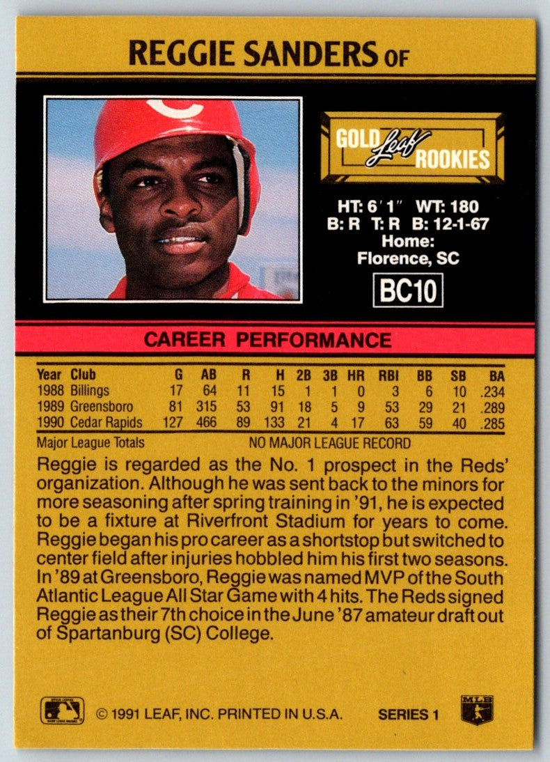 1991 Leaf Gold Rookies Reggie Sanders