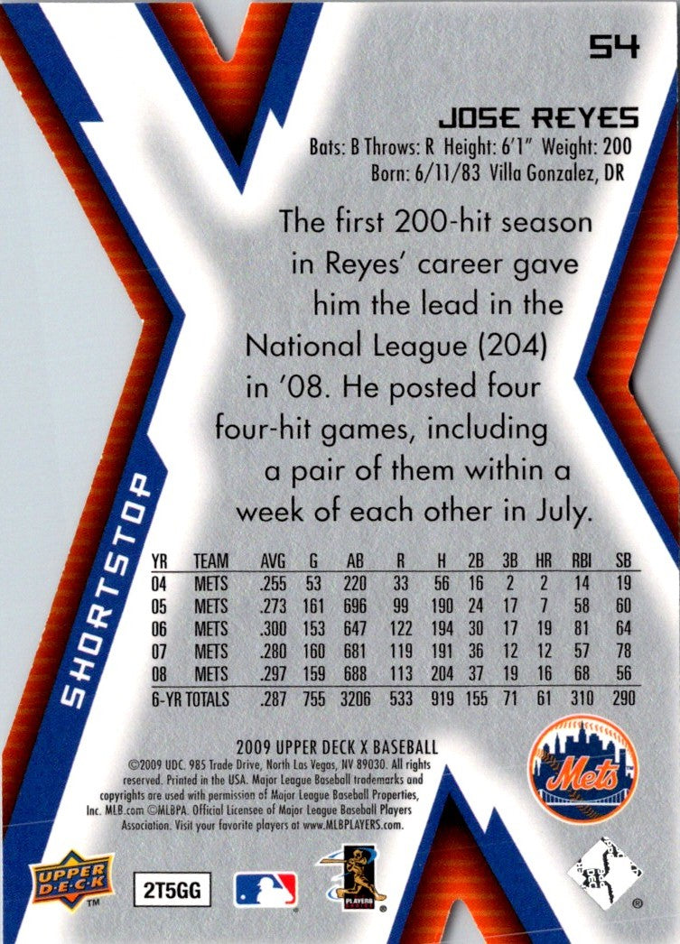 2009 Upper Deck X Jose Reyes