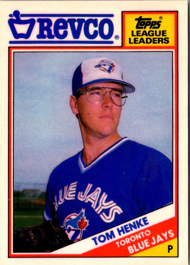 1988 Topps Revco League Leaders Tom Henke