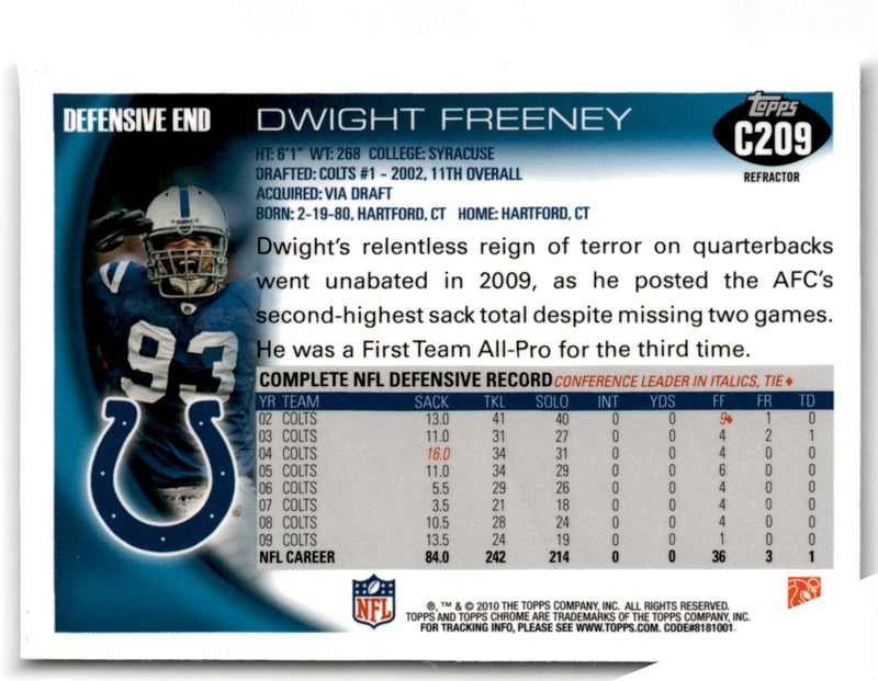 2010 Topps Chrome Dwight Freeney
