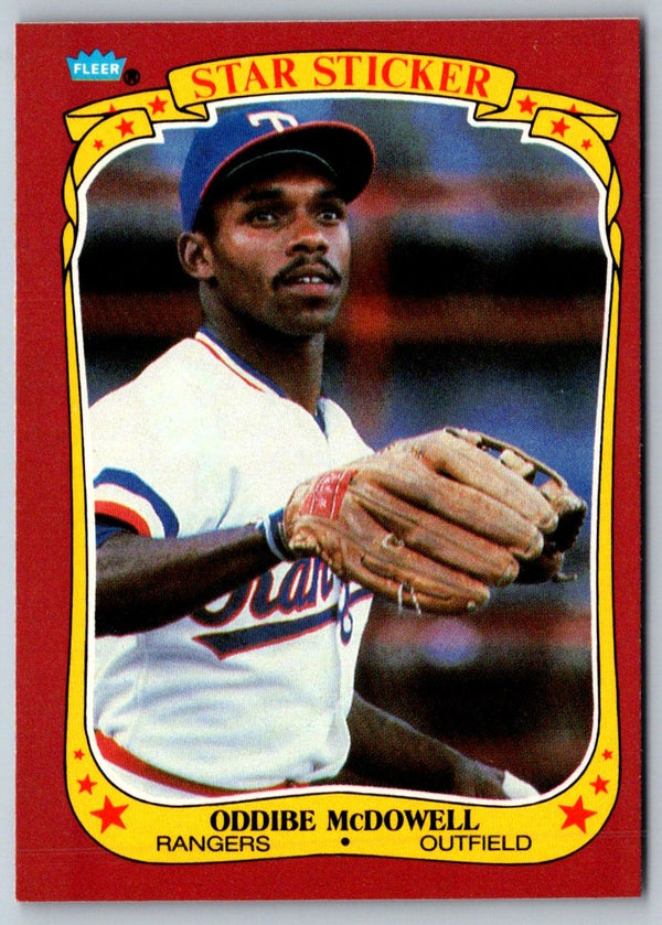 1986 Fleer Star Stickers Oddibe McDowell #73