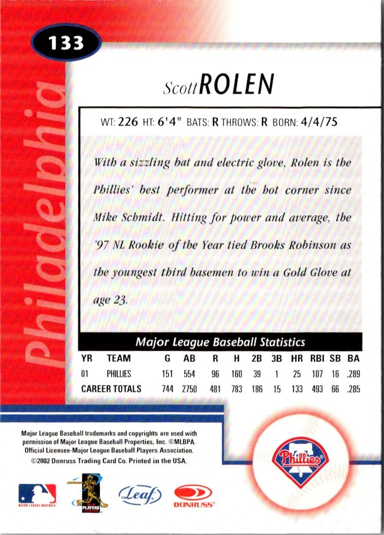2002 Leaf Certified Scott Rolen