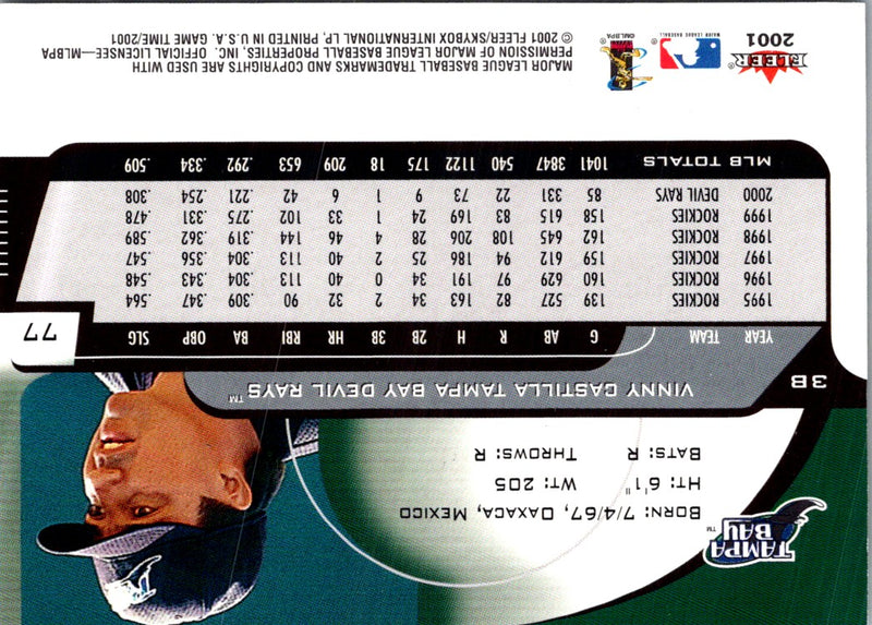 2001 Fleer Game Time Vinny Castilla