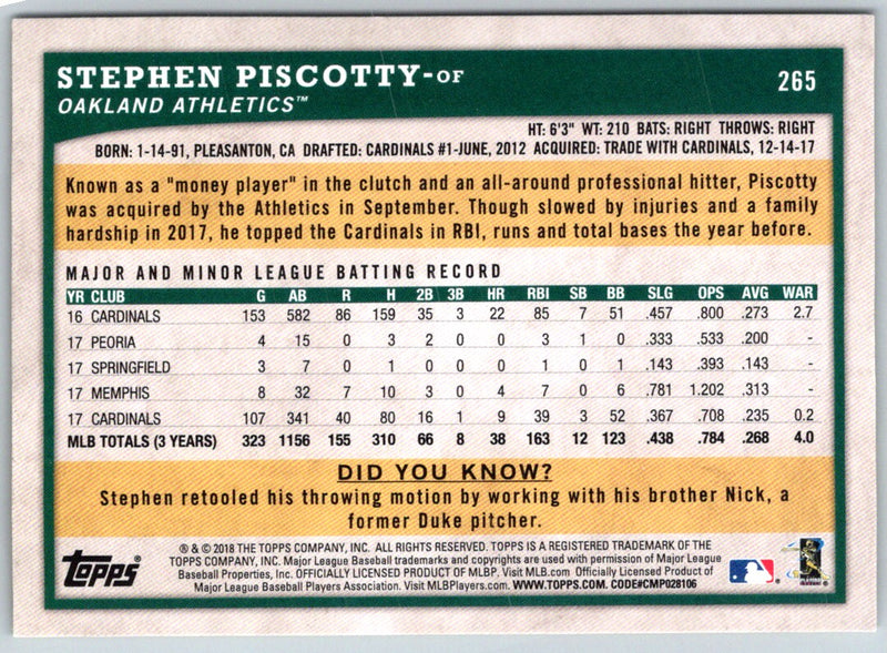 2018 Topps Big League Stephen Piscotty