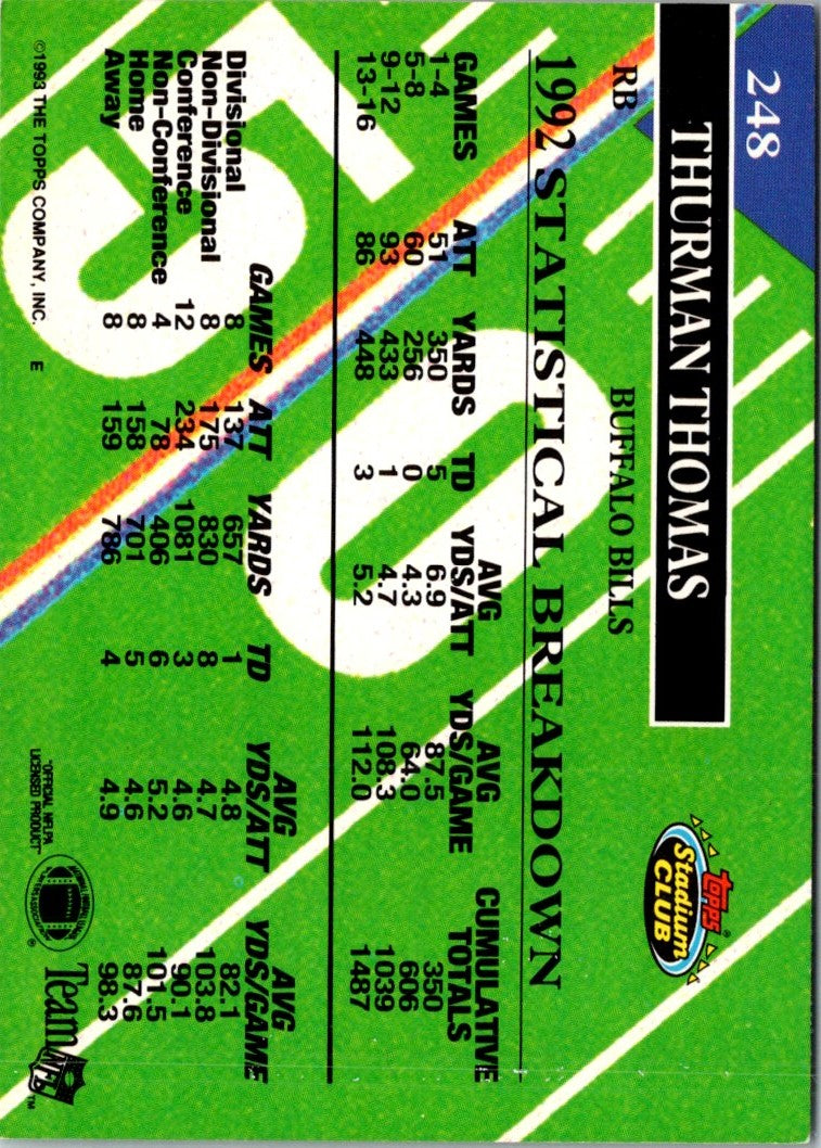 1993 Stadium Club Thurman Thomas