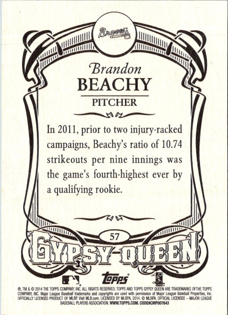 2014 Topps Gypsy Queen Brandon Beachy