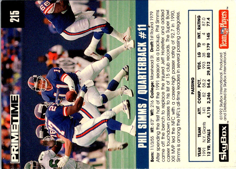 1992 Skybox Impact Phil Simms