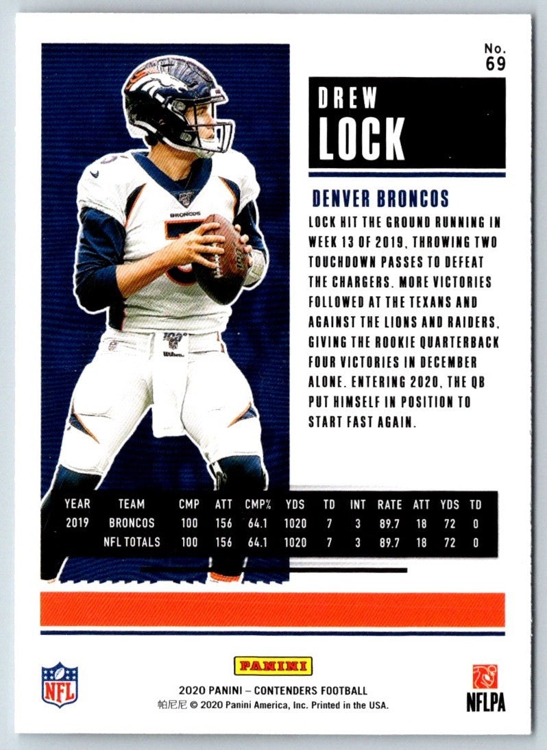 2020 Panini Contenders Red Zone Drew Lock