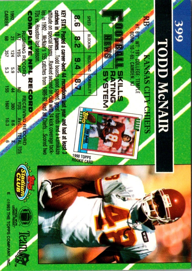 1993 Stadium Club Super Teams Bowl Todd McNair