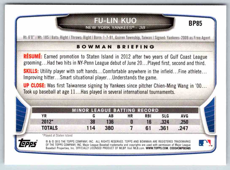 2013 Bowman Fu-Lin Kuo