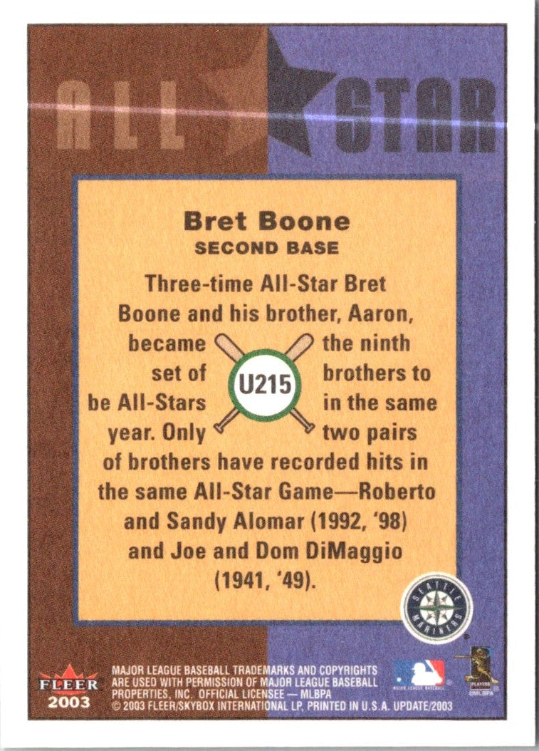 2003 Fleer Tradition Update Bret Boone