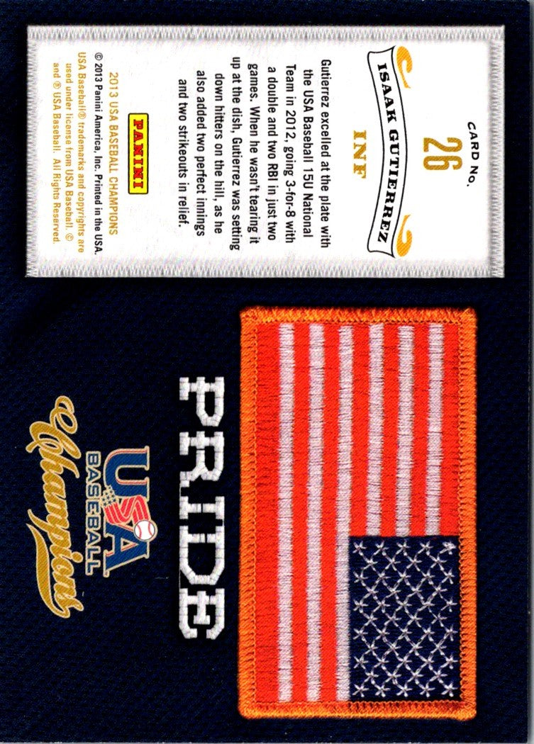 2012 Panini USA Baseball Isaak Gutierrez