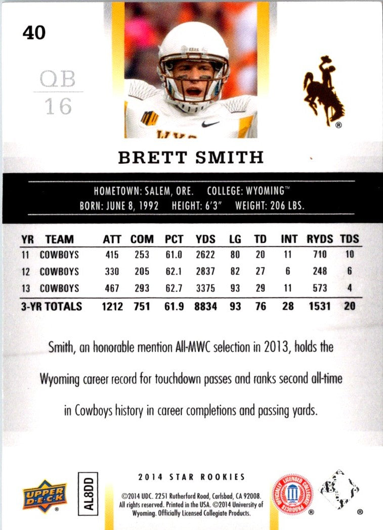 2014 Upper Deck Star Rookies Box Set SP Brett Smith