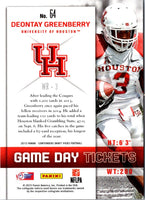 2015 Panini Contenders Draft Picks Game Day Tickets Deontay Greenberry #64